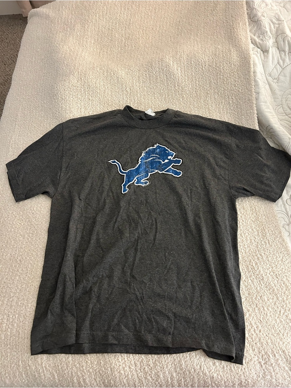 Detroit Lions Charcoal T-Shirt with Logo